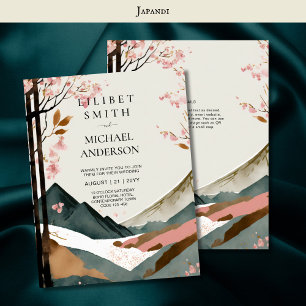 Convites Tons da Terra do Tema de Casamento Japandi Escandi