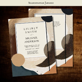 Convites Tons da Terra do Tema de Casamento Japandi Escandi