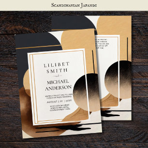 Convites Tons da Terra do Tema de Casamento Japandi Escandi