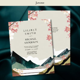 Convites Tons da Terra do Tema de Casamento Japandi Escandi