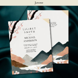 Convites Tons da Terra do Tema de Casamento Japandi Escandi