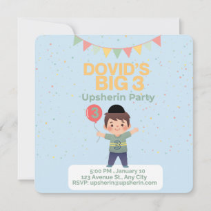 Convites Tons de Convocação Personalizados para Upsherin