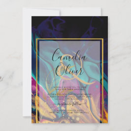 Convites Tons de joias com Marinho de ameixa de ameixa Dour