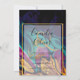 Convites Tons de joias com Marinho de ameixa de ameixa Dour