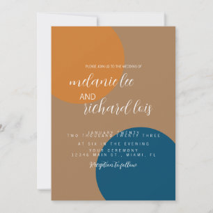Convites Tons de Terra e Formas Navy Casamento