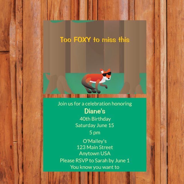 Convites “Too Foxy for This” Sassy Party (Criador carregado)