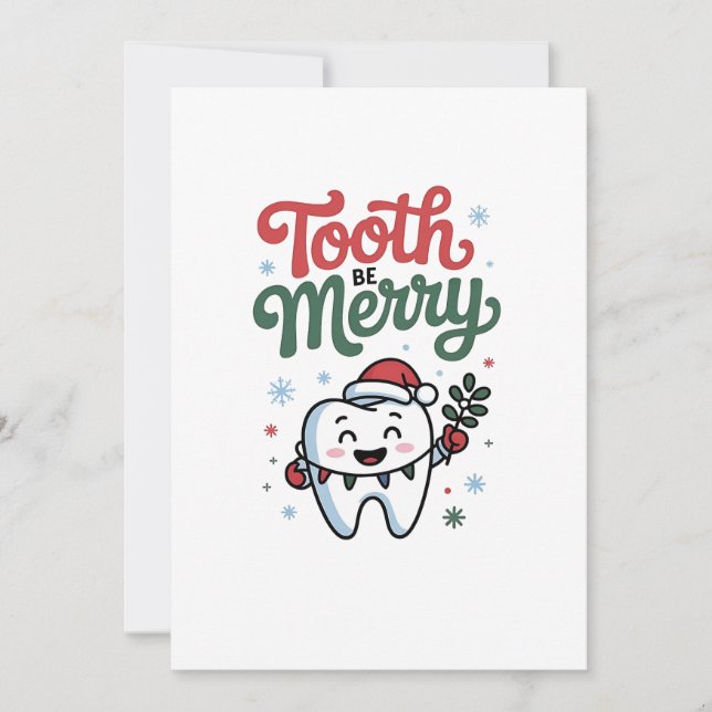 Convites Tooth Be Dental Dentist Feliz Natal Xmas (Frente)