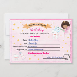 Convites Tooth Fairy Certificate - Lost Tooth Receipt
