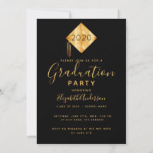 Topo de bolo de festa de formatura preto dourado 2