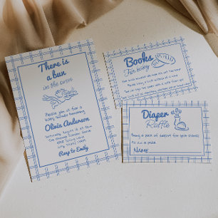 Convites Toque Azul Desenhado À Mão No Chá de fraldas Cupid