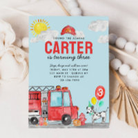 Toque o Alarme Caminhão de Bombeiros Aniversário d