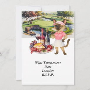 Convites Torneio de degustação de vinhos de golfe com vinho