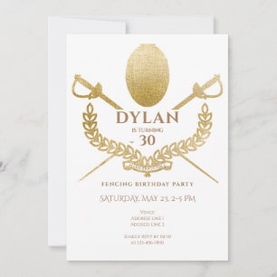 Convites Torneio de esgrima Festa de aniversário Foil Épée 