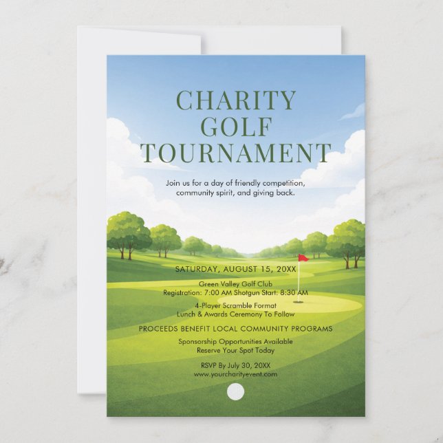 Convites Torneio de Golfe Beneficente  (Frente)