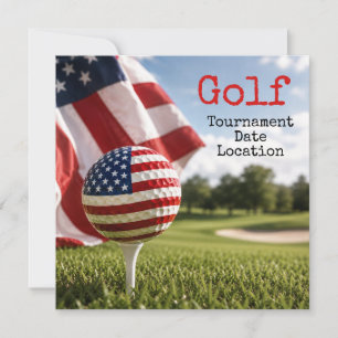 Convites Torneio de golfe com bola de golfe com a bandeira