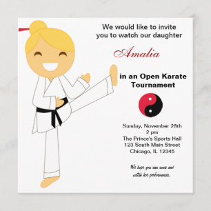 Convites Torneio Karate Kids