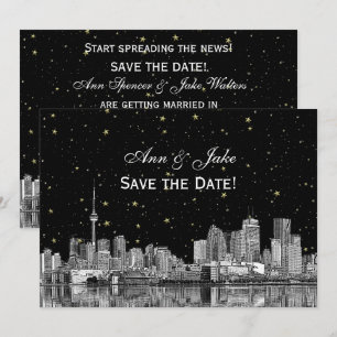Convites Toronto Etch Estrela DIY Cor de Fundo Salve a Data
