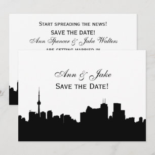 Convites Toronto Silhueta DIY BG Cor Salvar a Data Wh2