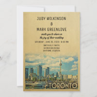 Toronto Wedding Invitation Vintage Canadá
