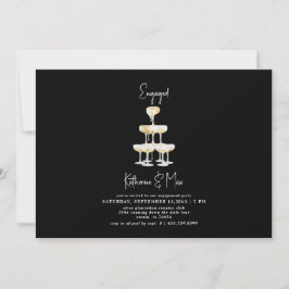 Convites Torre de champanhe Festa de noivado negra III