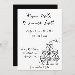 Convites Torre de champanhe Funky guarde o casamento