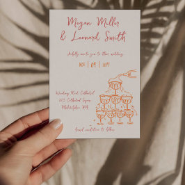 Convites Torre de champanhe Funky guarde o casamento