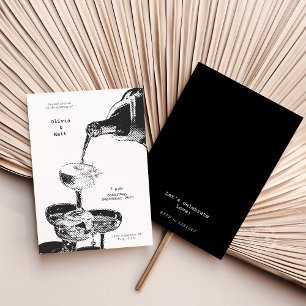 Convites Torre de Champanhe Funky Retro Casamento Y2K