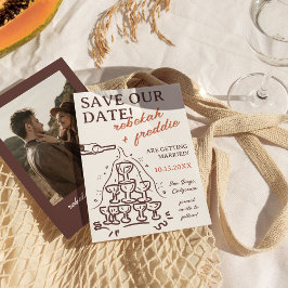 Convites Torre de Champanhe Manuscrita Salve a Data