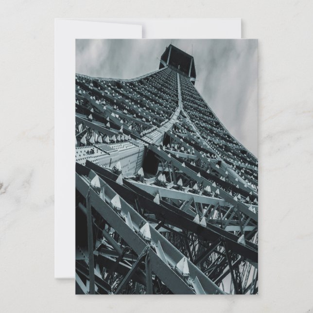 Convites Torre Eifel Paris Steel e o céu (Frente)