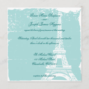Convites Torre Eiffel azul que Wedding Inviations