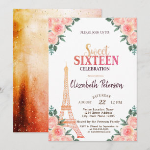 Convites Torre Eiffel Confetes ++++9-Flores Doce 16