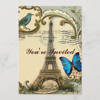Convites torre Eiffel de Paris dos redemoinhos do azul do