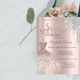 Convites Torre Eiffel de Paris, Tiara, Coloca Silver Quince