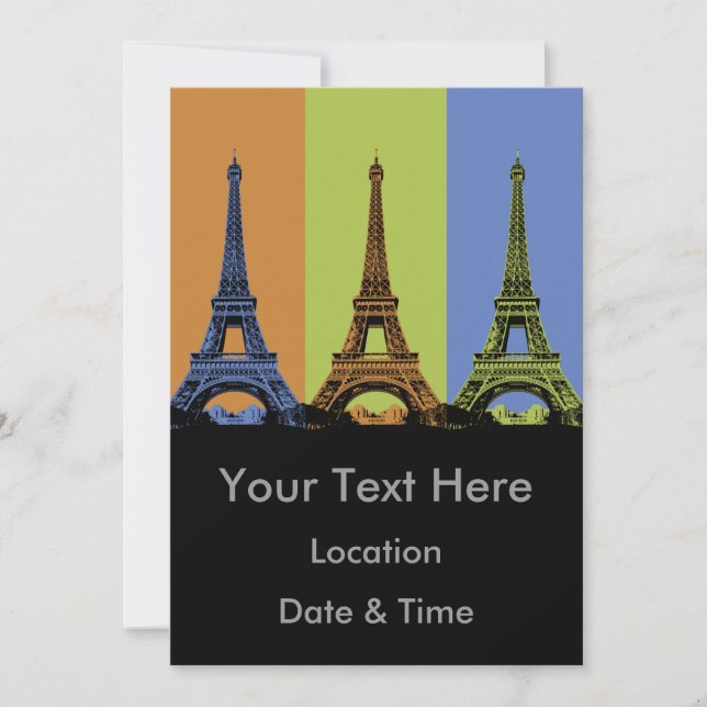 Convites Torre Eiffel em Tríptico de Paris (Frente)