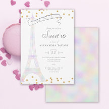 Torre Eiffel Iridescente Paris Dourada Chic Sweet 