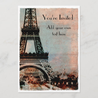 Convites Torre Eiffel no Estilo Vintage Sunrise