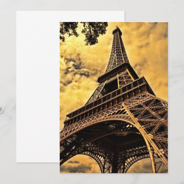 Convites Torre Eiffel Paris França (Frente/Verso)