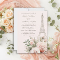 Torre Eiffel Paris Rosas Cor-de-Rosa Casamento