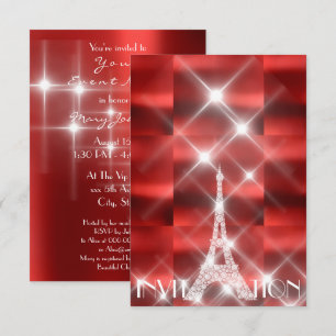 Convites Torre Eiffel Paris Stars Dispensa Vinho Vermelho D