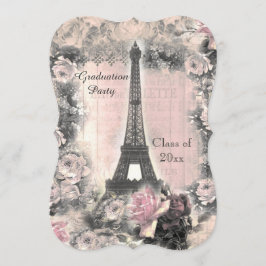 Convites Torre Eiffel & rosas do chique da festa de
