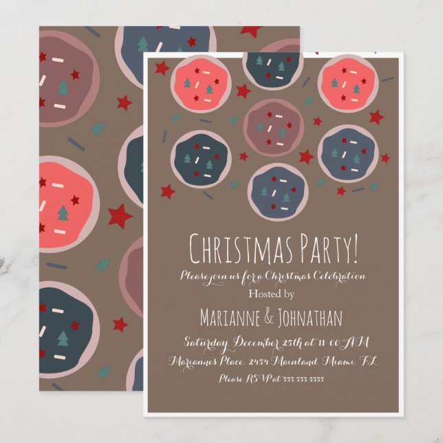 Convites Torta de Natal Doce Troca de Granulado (Frente/Verso)