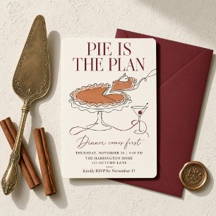Convites Torta É O Plano Jantar Vem Primeiro Linha Arte Mod
