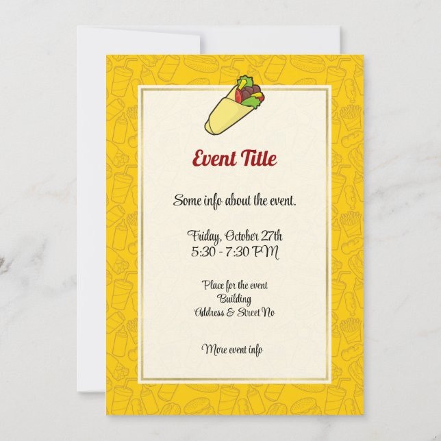 Convites Tortilla Sandwich Wrap (Verso)
