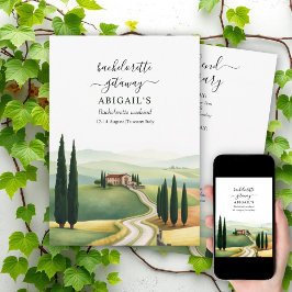 Convites Toscânia Itália destino final de semana da despedi