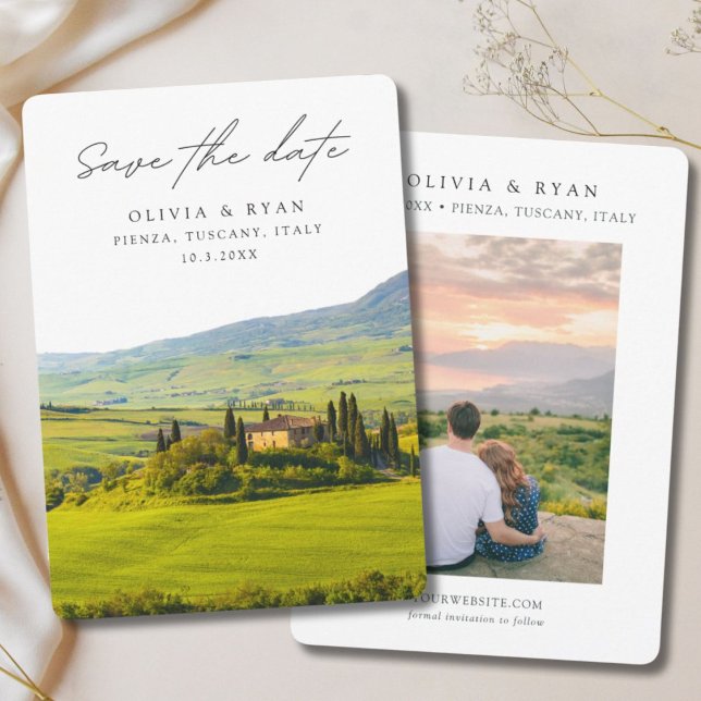 Convites Toscânia Wedding Pienza Itália Salvar Data (Tuscany Wedding Pienza Italy Save the Date Invitation
)