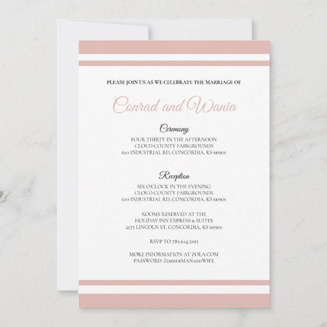 Convites Tostão de Champanhe Rosa Empoeirado Salve a Data (Verso)