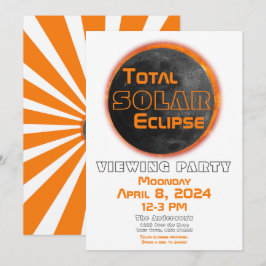 Convites Total de Eclipse Solar 2024 Vendo a Moon Sun