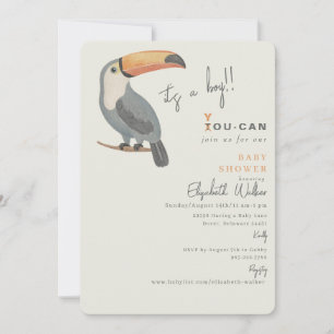 Convites Toucan Junte-se a Nós É um Menino Churrasco de Beb