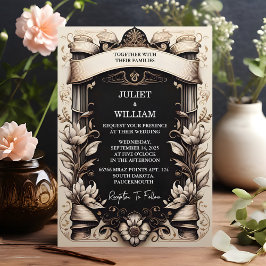 Convites Touch Papyrus Vintage Retro Vellum Overlay Casamen