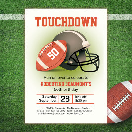 Convites Touchdown 50 Vintage Futebol 50º Aniversário